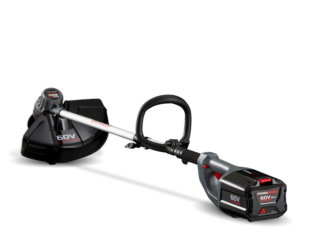 Powerworks 60V 16 inch Bl Top Mount String Trimmer, Battery and Charger Not Included